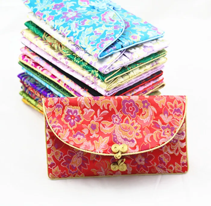 Chinês nó Brocade De Seda 3 Conjunto Pequeno Zip Sacos para o Presente de Carteira com o Saco Da Bolsa Da moeda pacote De Papel guardanapo Vintage Pulseira Colar Bolsa De Armazenamento