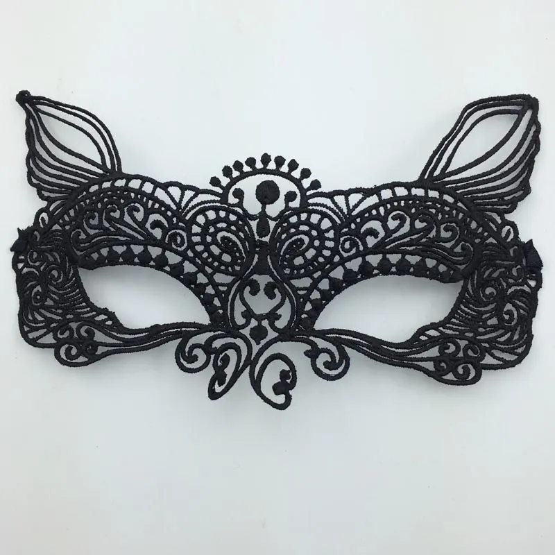 Black Monster Mask Half Face Lace Masks Sexy Masquerade Eye Mask Cutout Veil Mask Carnival Prom Party Mask free shipping