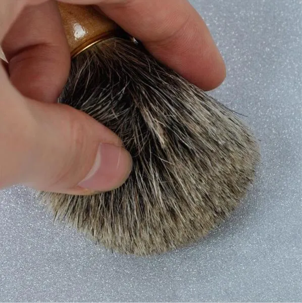 Rasierpinsel aus reinem Dachshaar, Bartbürsten mit Naturholzgriff, für Herren-Gesichtsbart-Reinigungswerkzeug