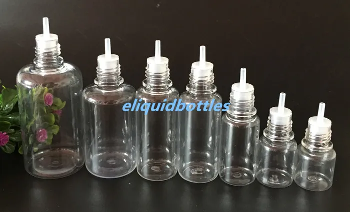 Garrafa de agulha de óleo de petróleo de estimação 5ml 10ml 15ml 20ml 30ml 50ml 100ml garrafa vazia com tampa colorida à prova de crianças e ponta fina longa