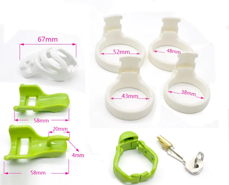 Short section Male Chastity Belt Cock Cage Devices Toys with 4 Penis Rings For Men SM Fetish Sex Product