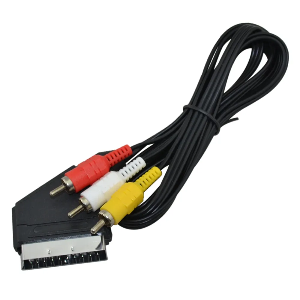 1.8m RGB Scart To 3 RCA Audio Video Cable for NES