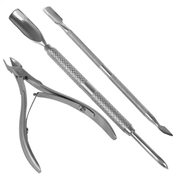 Cutter Nipper Clip Cut Set Acciaio inossidabile Nail Spingi cuticole Cucchiaio Nail Scissor Strumenti di rimozione della pelle morta le donne