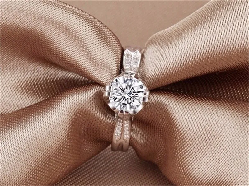 Yhamni Luxury 100 Pure 925 Silver Wedding Rings for Women Set Sona Diamond Engagement Rings Excedities R0757482108