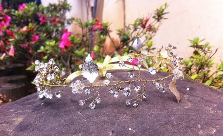 Hoofdbanden Crystal Tiaras Handgemaakte Bruids Haaraccessoires Vintage Bruiloft Accessoires Haarbanden