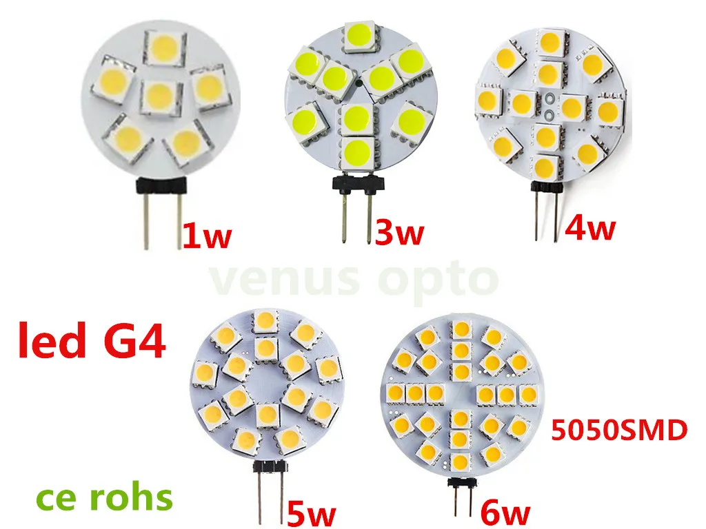 Lampadine a LED dc12v 1w 3w 4w 5w 6W 6 9 12 15 24 LED G4 5050SMD T3 Disc RV Camper Trailer Marine