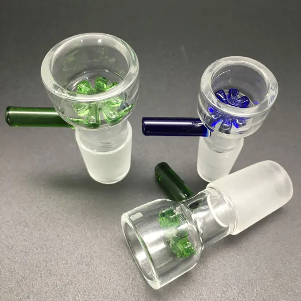 Rökningstillbehör Glass Bowl 14mm 18mm Green Blue Colorful Bowls Fit Oil Rigs Bongs Water Pipes