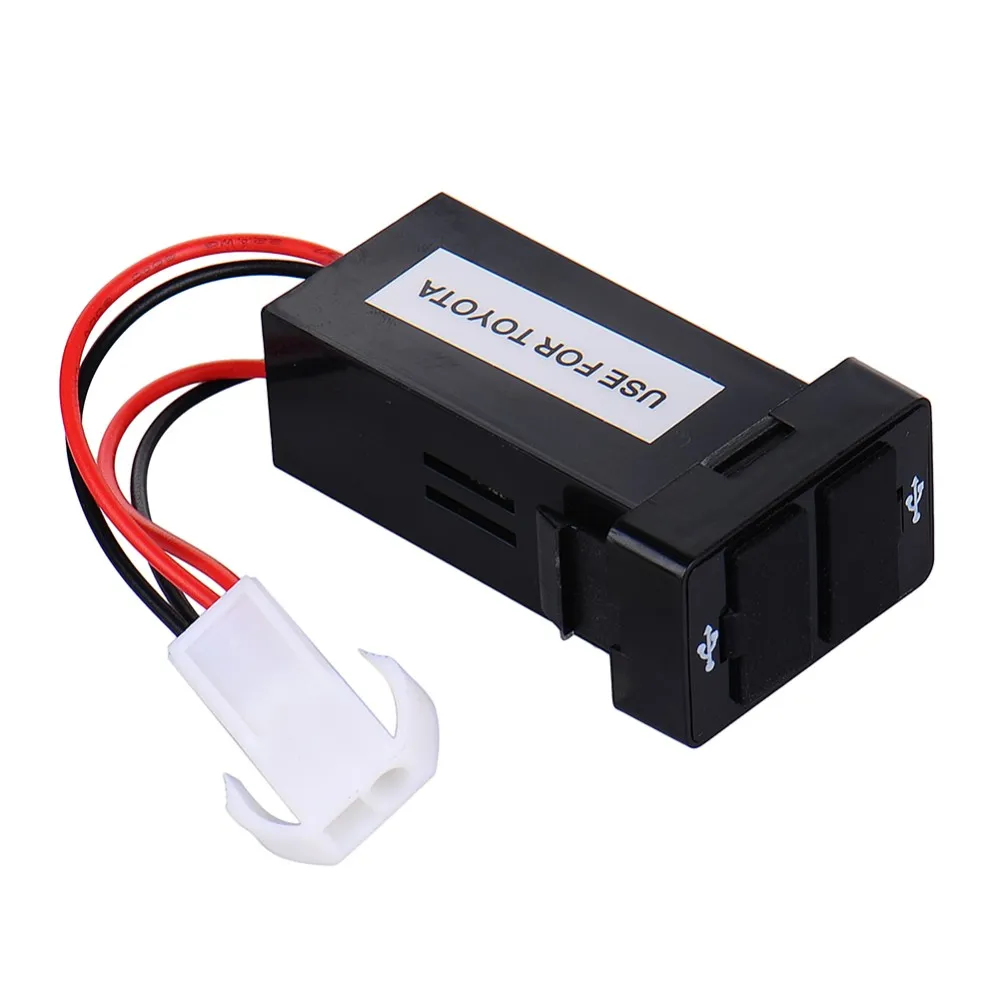 Dual 2 USB Автомобильное зарядное устройство 12V 24V USB-порт Быстрое зарядное устройство адаптер 5V для смартфона для Toyota Conolla Camry Rav4 Yaris Car-зарядное устройство