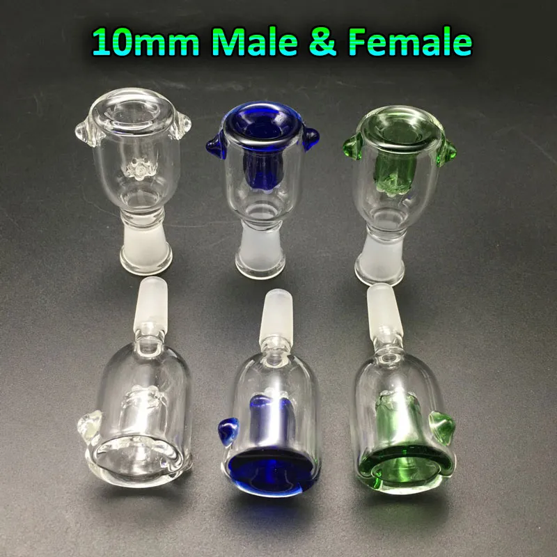 Wholesale 10mm 14mm 18.8mm Glass Bowl Female Male Clear Blue Green With Honeycomb Screen Round Glass Bowls For Oil Rigs Glass Bongs