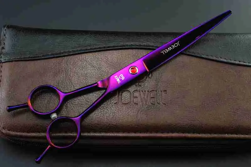 5 cores 7 polegada tesoura de corte de cabelo profissional pet tesoura de cabelo roxo / preto / ouro / azul / colorido frete grátis