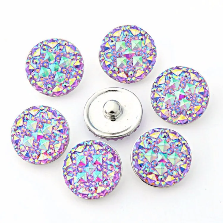 high quality Seven color Round resin ginger snaps Round glass snaps Bracelets fit 18mm snaps buttons jewelry3108