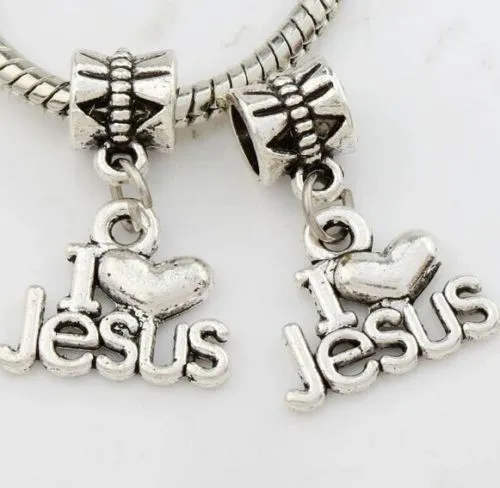 Gratis 100 Stück tibetische Silber Jesus Charms Anhänger Baumeln Perlen für Schmuckherstellung Armband NEU