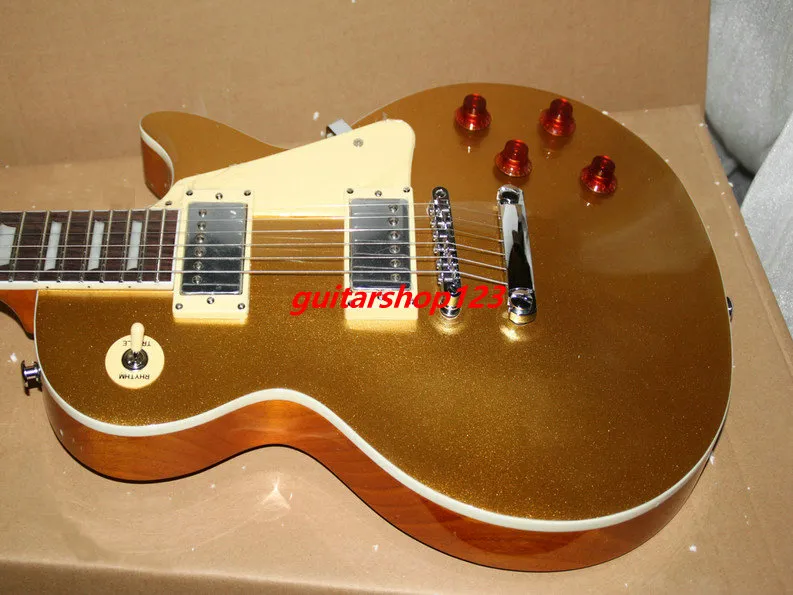 Großhandel Custom Shop Gold Top E-Gitarre Neue traditionelle goldene mit Koffer chinesische Gitarre