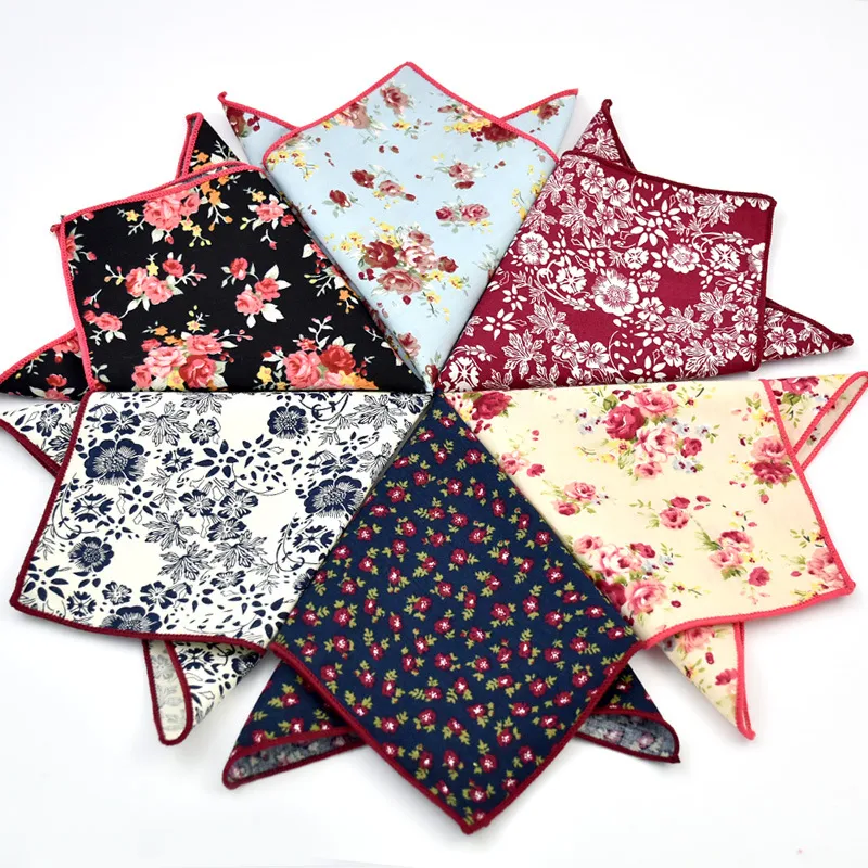 Algodão Hankerchief 30 cores de impressão Bolso quadrado Guardanapo kerchief mocket noserag dos homens Para Festa de Casamento Cocktail Party Livre Alimentado