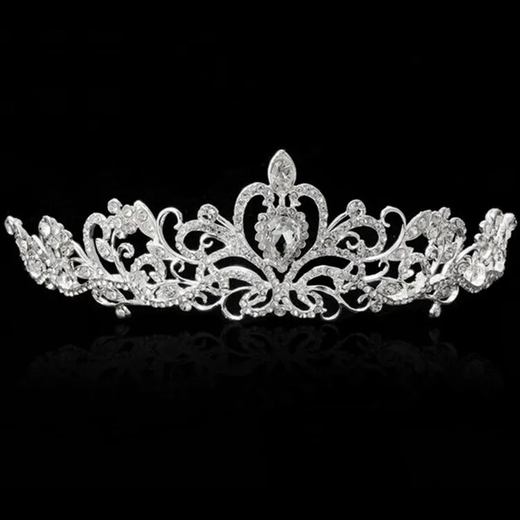 Bling Zilveren Kristallen Bruiloft Tiara's Kralen Bruidskronen Diamanten Sieraden Strass Hoofdband Goedkope Haaraccessoires Pageant Tiara