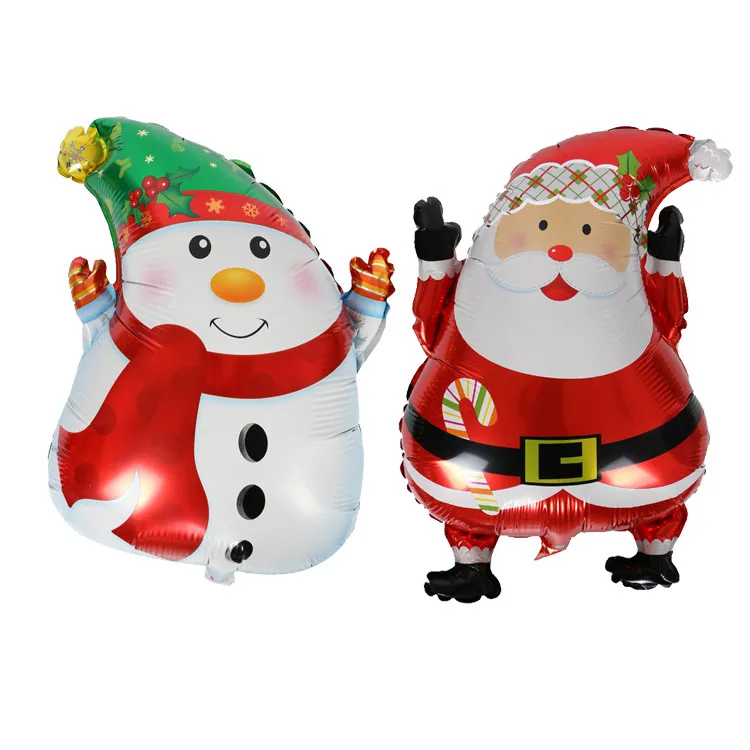 New Cute Cartoon Christmas Snowman Santa Claus Aluminum Foil Balloons Christmas Decorations