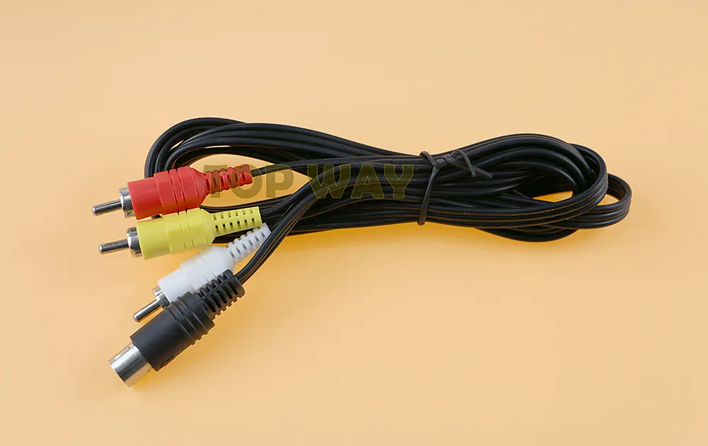 Video audio da 6 piedi da 6 piedi durevole di alta qualità Cavo AV Sega Saturno AV RCA SS Connection Nickel Cord5755916