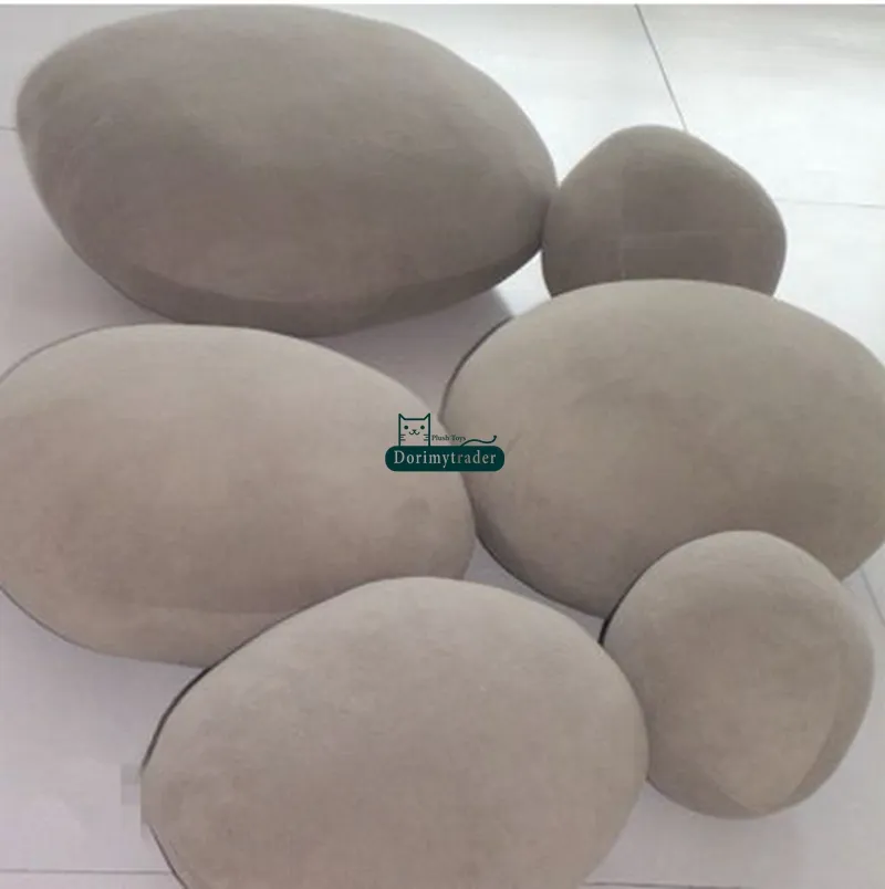 Dorimytrader DIY Coussin Naturel Cobblestone Énorme En Peluche Emulational Pierre Oreiller Salon Décoration Enfants Jouet 3 Couleurs DY61088