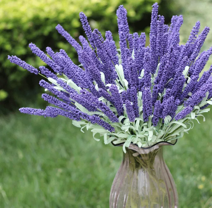 18.5 " Foam Lavender Artificial Flower Bouquet For Wedding Home Decoration Mariage flores artificiales Rosa Flowers Plants 