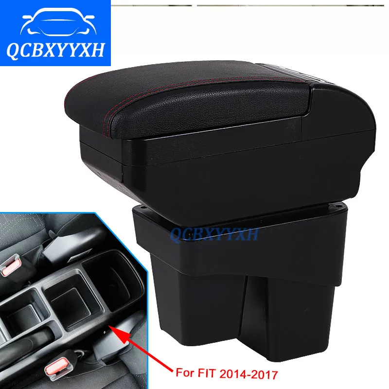 Honda Fit 2014-2017 Jazz 3 세대 Armrest Central Store 콘텐트 보관 박스 컵 홀더 재떨이 액세서리