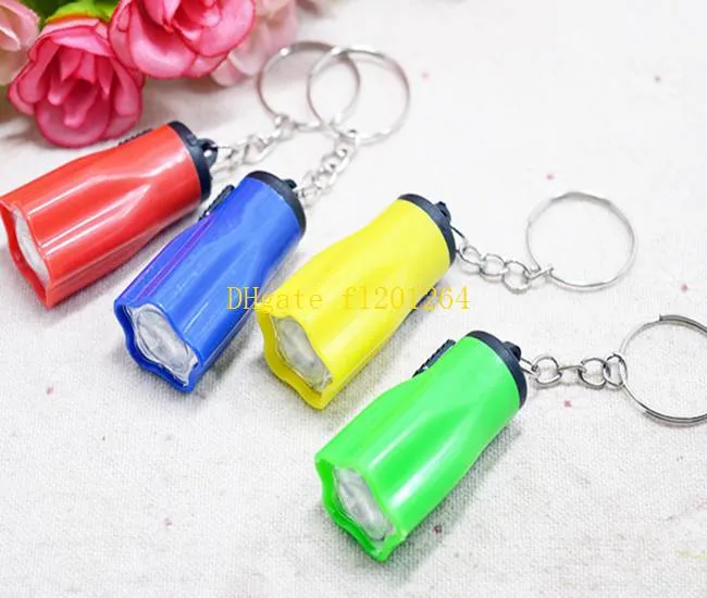 3500 pçs / lote Transporte Rápido Preço Barato Mini Lanterna Chaveiro Tocha Plum Flor estilo Chaveiro keyring Cores Aleatórias