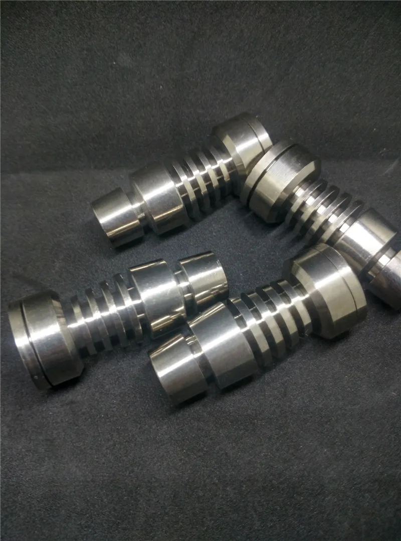 Två Function Domeless Titanium Nail Rökning Ti Nails 14mm / 18mm Male Grade 2 GR2 TI-TANIUM Nail Passar 14 / 18mm Vax DAB Glasvatten Bongs