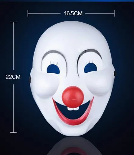 Halloween Hite Clown Red Nose mask Divertente Fancy Dress Party Jester Jolly Mask PVC Masquerade Mask Maschere di carnevale bianco oggetti di scena eventi festivi