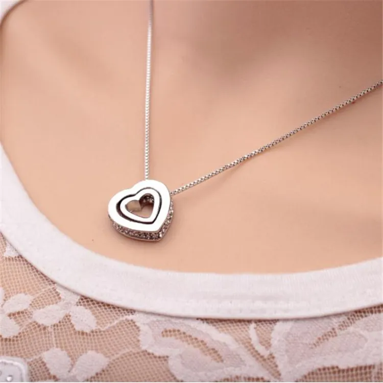 Rue La La Pandora Rose 14K & Silver Layered Heart Necklace 100.00