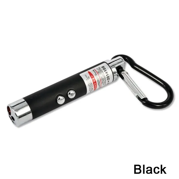 Mini lampe de poche carabiner key cha￮ne mini 3 IN1 LED multi-couleurs cha￮ne de cl￩s Mini lampe de poche rouge Pointeur de pointeur de poche mini-d￩tecteur d'argent