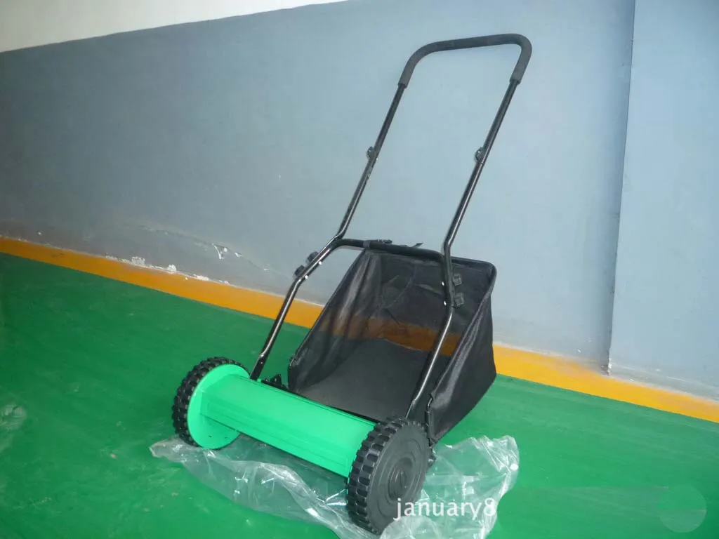 Hand Push 16 Inch Lawn Mower Manual Gardening Tool Lawnmower With