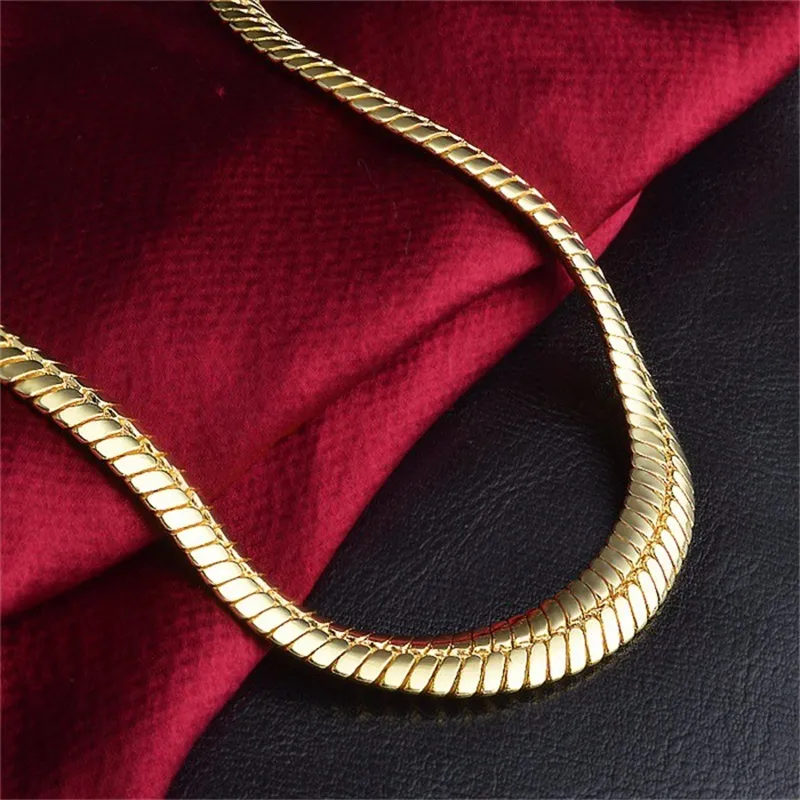 Yhamni Gold Color Necklace Men smycken Hela nya trendiga 9 mm breda figaro halsbandskedja guldsmycken NX1924873761