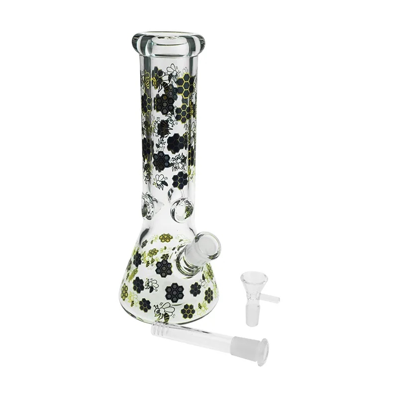 Blumen Glas Bohrinsel Bong 10,8 Zoll Wasserpfeife mit 18mm Innengewinde Becher Recycler dick Kostenloser Versand