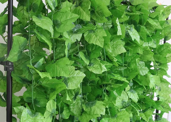 Festlig och festtillbehör 240cm / 20 löv Julkrans Växter Druv Artificiell Vine Leaf Fake Lövverk Blommor Ivy Hängande Rattan Inredning