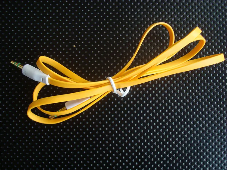 Оптовая 200 шт. / лот 1 м 3 фута 3.5 мм плоский мужчин и мужчин M / M Джек аудио стерео Aux кабель шнур золото свинец PC MP3 адаптер Metral шнур