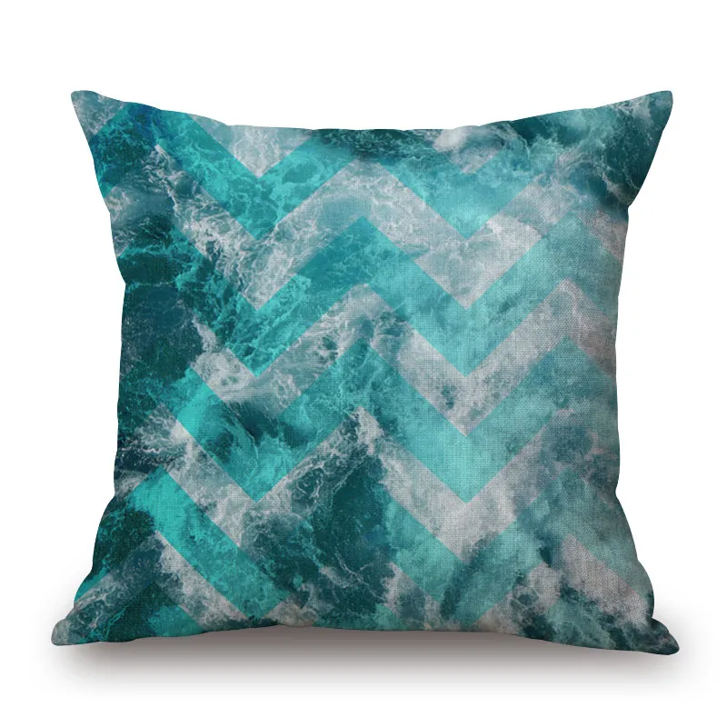 Ocean Sea Cushion Cover Marine Sofa Chair Sierkussen Case Nautische Anker Almofada Decoratieve Cotton Linnen Cojines