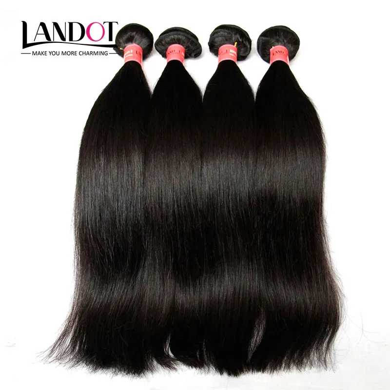 Russian Virgin Hair Straight With Closure 7A Grade Unprocessed Human Hair Weave 3 Bundles And 1Pc Top Lace Closures Natural Black Extensions