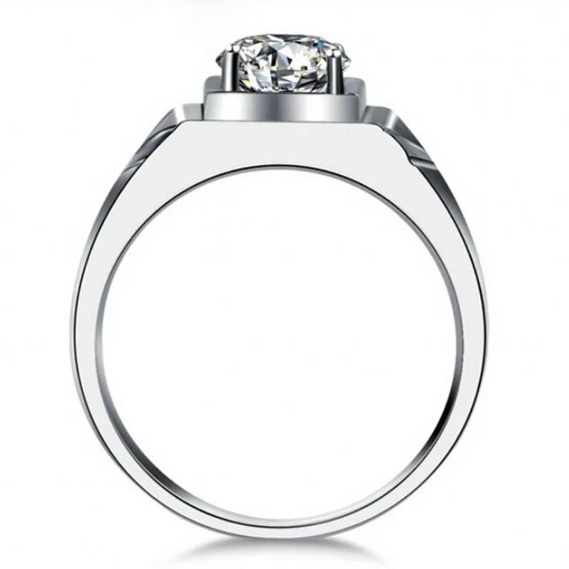 Vecalon Classic Wedding Band Ring для мужчин 1CT CZ Diamond 925 стерлингового серебра стерлингового серебра для мужчин