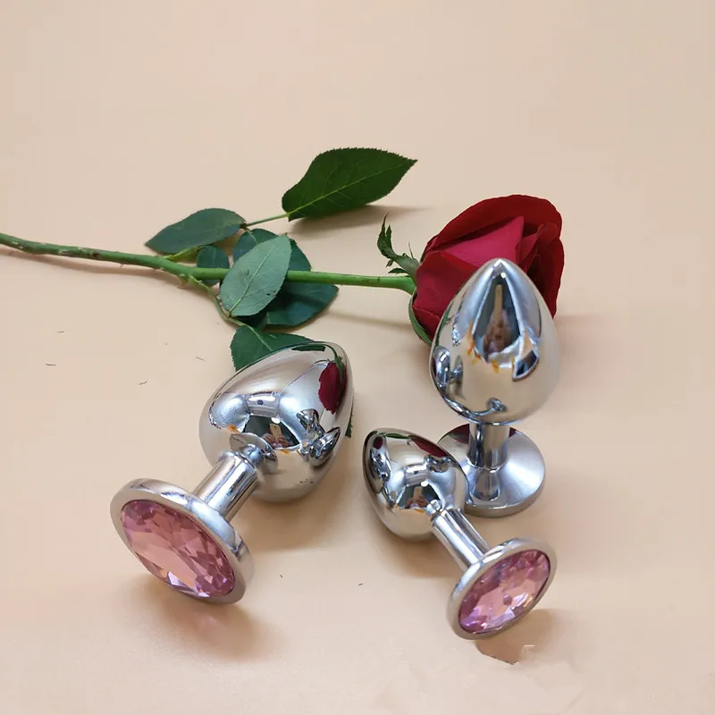 3 sizes Stainless Steel Attractive Butt Plug Rosebud Anal plugs Jewelry sex toys for couple safe and nontoxic buttplug8806084