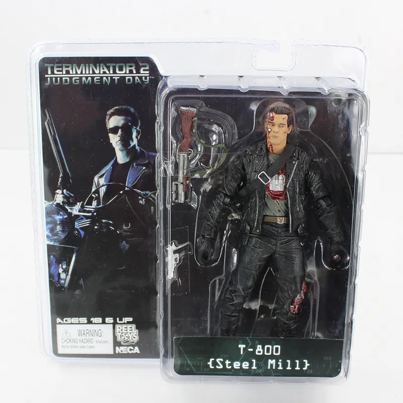 NECA The Terminator 2 T800 Steel Mill Figure Action Figure Toy 18CM for boy039s gift 9364296