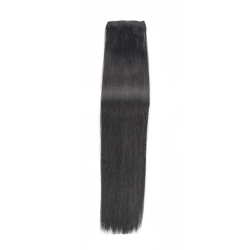 N ° 1 Clip noire dans les extensions de cheveux Hair Hair Droits 100g Clip Virgin Virgin Brésilien dans une extension de cheveux