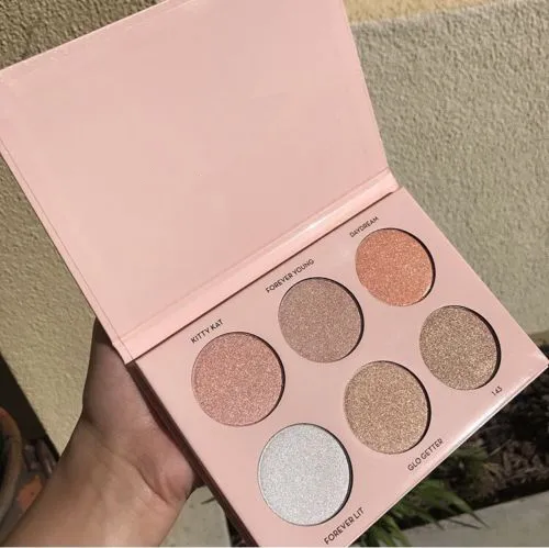 6 Färg Glöd och Highlight Kit Nicole Guerriero / Dream Highlighter Kosmetisk palett Pressad kontur och Bronzer Face Powder Makeup Palettes