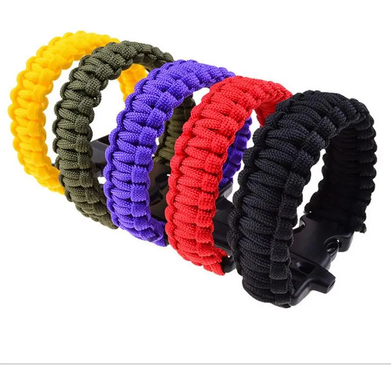 Survival-Armbänder, Paracord-Fallschirm-Wanderarmband, Flucht-Armband, handgefertigtes Armband, Outdoor-Charm-Armbänder, Ausrüstung, Paracord-Seil-Set