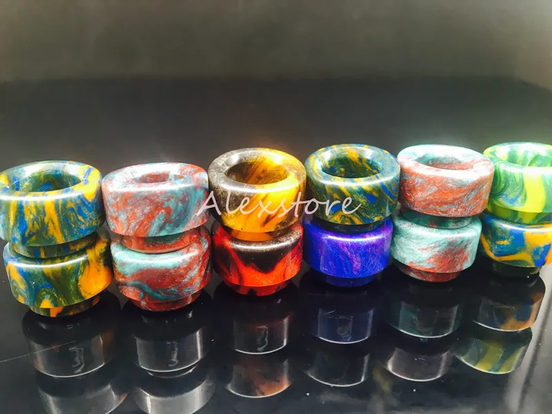 4 Styles TFV8 Coilart Mage RTA Mini Buddha Roughneck Epoxy Resin Drip Tip Colorful Wide Bore Drip Tips 510 Mouthpiece for Atomizer Tank
