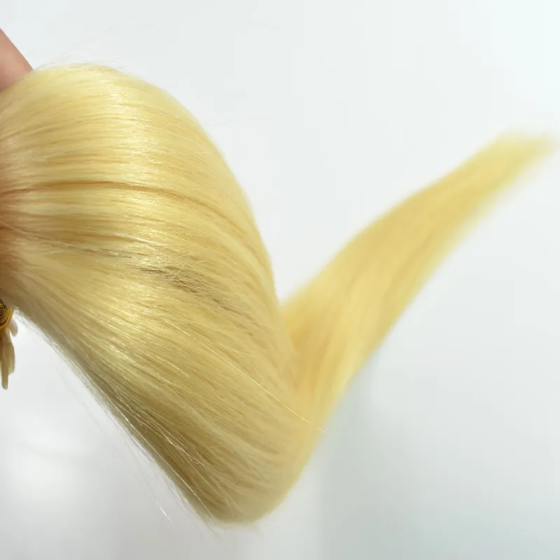 613 Bleach Blonde brazilian straight hair 100g 100s pre bonded keratin stick tip human hair1747531