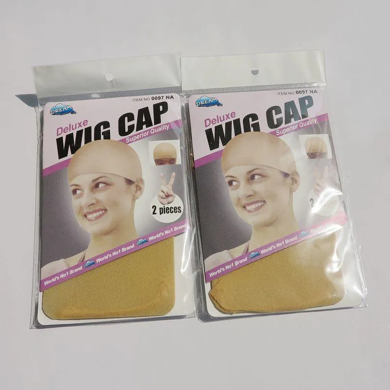 10packlot Deluxe Wig Cap Blond Black Brown Three Color Hairnets Strängbara Elastic Polyester Hair Net Making Caps för Wig 8077589