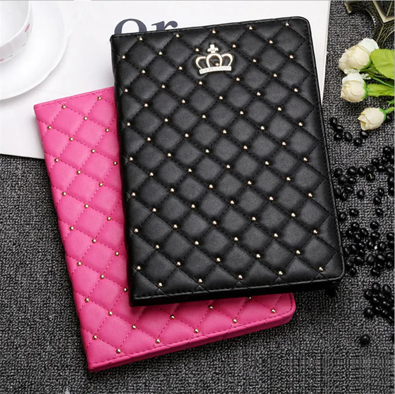 Luxe Designer Tablet PC Cases PU Lederen Schokbestendige Tablet Case met Rhinestone Crown voor iPad 2/3/4 Mini4