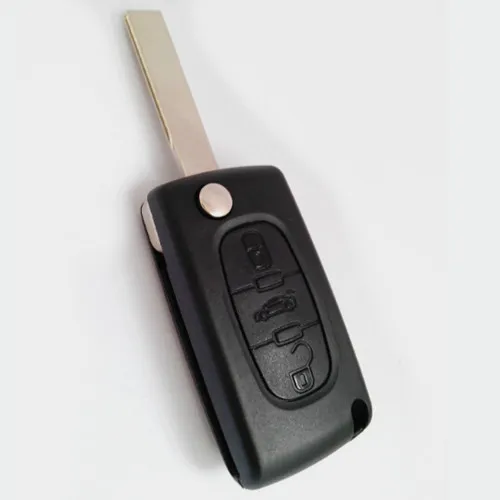 Coque de clé HU83 pliable, 2/3 boutons, étui pour clé de voiture, pour  Peugeot 207