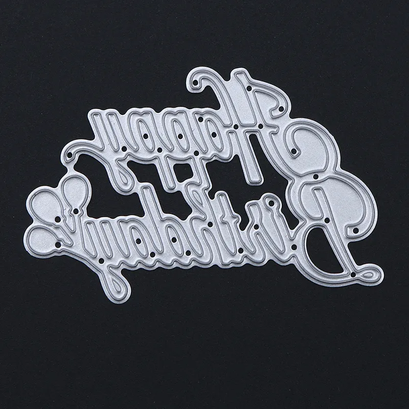 Lettres De Voeux Joyeux Anniversaire Decoupage De Metal Matrices Pochoir Scrapbooking Album De Photos Carte Papier Gaufrage Artisanat Bricolage Decouper Du 5 33 Dhgate
