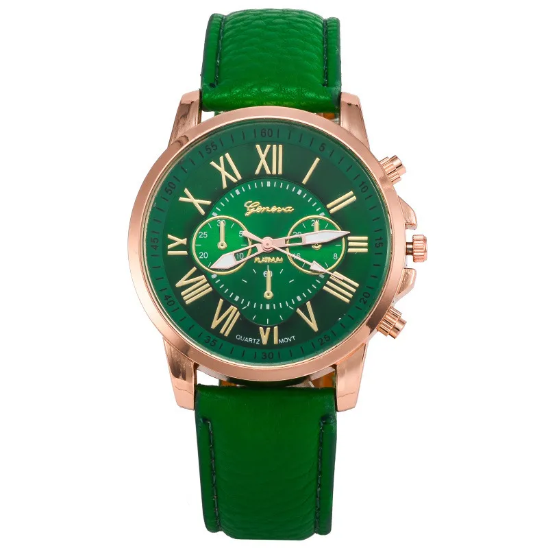Neue Lederarmbanduhr PU-Armbanduhr für Damen, Weihnachtsgeschenk, Quarzuhr, farbenfrohe Uhr zur Auswahl, 0013262f
