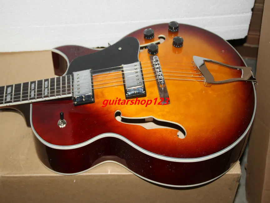 Sunburst kundenspezifische E-Gitarre Jazzgitarre kostenloser Versand Musikinstrument aus China